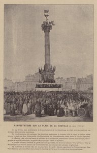 Komuna Paryska, Demonstracje na Place De La Bastille, 24-28 lutego (zdjęcie czarno-białe) autorstwa French Photographer