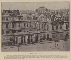 Komuna Paryska, Palais-Royal, widok zewnętrzny (zdjęcie czarno-białe) autorstwa French Photographer