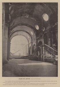 Komuna Paryska, Palais De Justice, Salle des Pas-Perdus (zdjęcie czarno-białe) autorstwa French Photographer