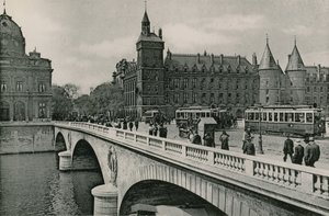 Pont au Change i Palais de Justice, Pont au Change i Trybunał Sprawiedliwości (fotografika) autorstwa French Photographer