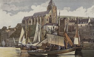 Le Treport, Kościół i port autorstwa French Photographer