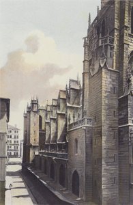 Lyon, kościół St-Nizier, fasada boczna N autorstwa French Photographer