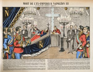 Śmierć byłego cesarza Napoleona III, z Histoire de la Troisieme Republique, t. I, Historia polityczna, wyd. 1933 (kolor lito) autorstwa French Photographer