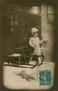 Kartka noworoczna, wysłana w 1913 r. autorstwa French Photographer