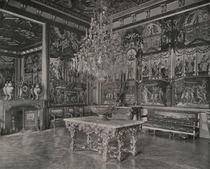 Pałac Fontainebleau, Salon Recepcji (zdjęcie czarno-białe) autorstwa French Photographer
