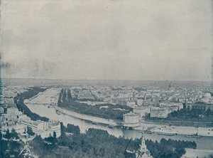 Panorama Paryża z Trocadero (zdjęcie czarno-białe) autorstwa French Photographer