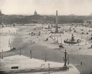 Paryż: widok na południe z widokiem na Place de la Concorde (zdjęcie czarno-białe) autorstwa French Photographer