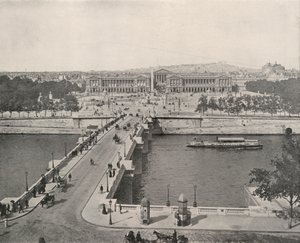 Paryż: Widok na Place de la Concorde, patrząc na północ (zdjęcie czarno-białe) autorstwa French Photographer