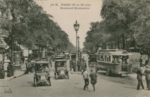 Paryż, bulwar Montmartre. Pocztówka wysłana w 1913 roku. autorstwa French Photographer