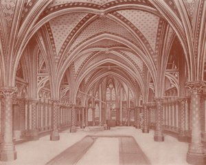 Paryż: Krypta Sainte Chapelle (zdjęcie czarno-białe) autorstwa French Photographer
