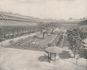 Paryż: Ogród Palais Royal (zdjęcie czarno-białe) autorstwa French Photographer