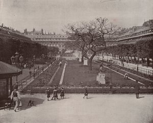 Paryż: Ogród Palais Royal (zdjęcie czarno-białe) autorstwa French Photographer