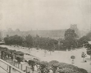 Paryż: Ogród naprzeciwko Pałacu Tuileries (zdjęcie czarno-białe) autorstwa French Photographer