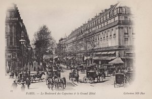Paryż, Boulevard Des Capucines, Grand Hotel autorstwa French Photographer