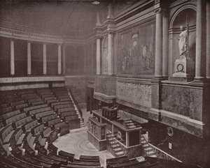 Paryż: Sala Legislacyjna, Izba Deputowanych (zdjęcie czarno-białe) autorstwa French Photographer
