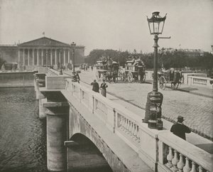 Paryż: Pont de la Concorde i Izba Deputowanych (zdjęcie czarno-białe) autorstwa French Photographer