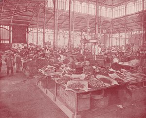 Paryż: Grand Central Market (zdjęcie czarno-białe) autorstwa French Photographer