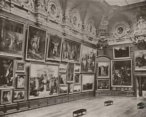 Paryż: Nowa Galeria Francuska, Luwr (zdjęcie czarno-białe) autorstwa French Photographer