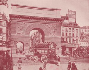 Paryż: Porte St Martin (zdjęcie czarno-białe) autorstwa French Photographer