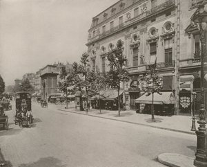 Paryż: Teatr Renesansu i Porte St Martin (zdjęcie czarno-białe) autorstwa French Photographer