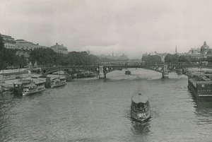 Perspektywa na Sekwanę, Pont des Saint-Peres, Sekwana i most Saints-Peres (fotograwerowanie) autorstwa French Photographer