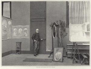 Pierre Puvis de Chavannes w swoim warsztacie autorstwa French Photographer