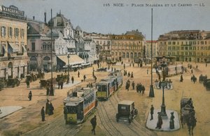 Place Massena i kasyno, Nicea. Pocztówka wysłana w 1913 roku. autorstwa French Photographer
