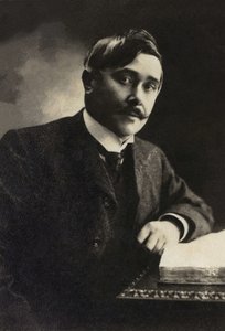 Portret Maurice Maeterlincka (1862-1949), dramaturga, eseisty, francuskojęzycznego poety belgijskiego. autorstwa French Photographer