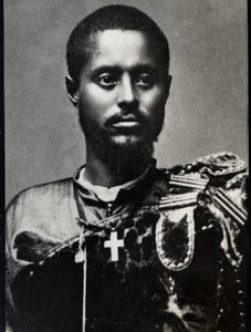 Portret Rasa Makonnena (1852-1906), generała i gubernatora prowincji Harar w Etiopii. autorstwa French Photographer