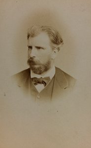 Portret Williama Bouguereau, francuskiego malarza; wizytówka (zdjęcie czarno-białe) autorstwa French Photographer