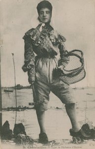 Pocztówka przedstawiająca poławiacza ostryg, wysłana w 1913 r. autorstwa French Photographer