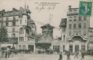 Pocztówka Moulin Rouge, Paryż, wysłana w 1913 r. autorstwa French Photographer