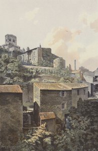 Royat, Kościół i dolina Tiretaine autorstwa French Photographer