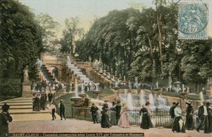 Saint-Cloud - wodospady zbudowane za Ludwika XIV przez Lepautre i Mansart. Wodospady zbudowane na cześć Ludwika XIV przez Antoine Le Pautre i Jules Hardouin Mansart. Pocztówka wysłana w 1913 roku. autorstwa French Photographer