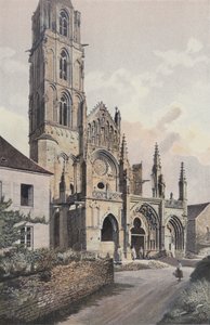 Saint-Pere-sous-Vezelay, kościół, fasada NW (przed renowacją) autorstwa French Photographer
