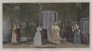 Scena ze spektaklu Le Malade Imaginaire Moliera (zdjęcie kolorowe) autorstwa French Photographer