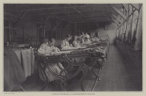 Warsztaty studenckie w Fabryce Gobelinów Beauvais, Francja (zdjęcie czarno-białe) autorstwa French Photographer