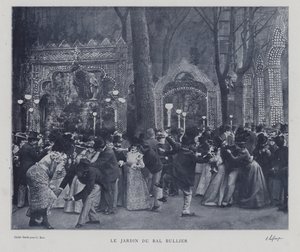 Ogród Bal Bullier, Paryż (zdjęcie czarno-białe) autorstwa French Photographer