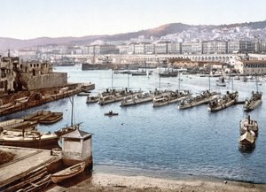 Widok na port w Algierze z Admiralicji, wyd. 1900 autorstwa French Photographer