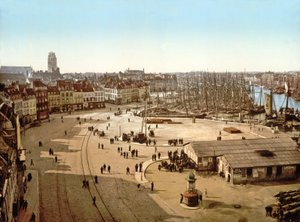 Widok portu Dunkierka, 1890-1900 autorstwa French Photographer