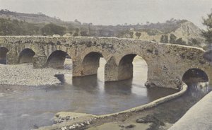 Viviers, most romański, na Escoutay, widok w górę rzeki autorstwa French Photographer