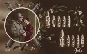 Karta francuskiego Nowego Roku I wojny światowej autorstwa French Photographer