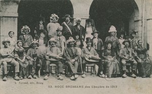 Ślub Bressan Ebaudes w 1913 r. Pocztówka wysłana w 1913 r. autorstwa French Photographer