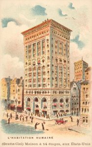 14-piętrowy wieżowiec, USA (chromolitho) autorstwa French School
