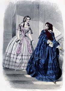 2 modne kobiety - w „Journal des Demoiselles” 1852. autorstwa French School