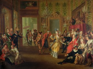 Bal Pare podczas karnawału, ok. 1710 autorstwa French School