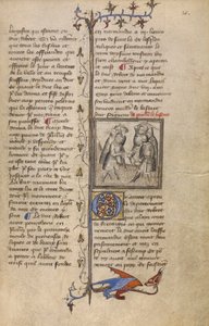 Bitwa między Wankelinem de Ferreres i Hugo de Montfort, ok. 1400-15 (tempera i złoty płatek na pergaminie) autorstwa French School