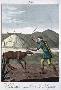 Czukocki szaman konsultujący się z Wyrocznią, 1811 r. autorstwa French School