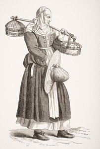 Handlarz jajkami, według XVI-wiecznego drzeworytu Cesare Vecellio (1521-1601) z 