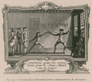 Szkoła szermierki (ilustrowany plakat), przekazana przez M. Bonnardota autorstwa French School
